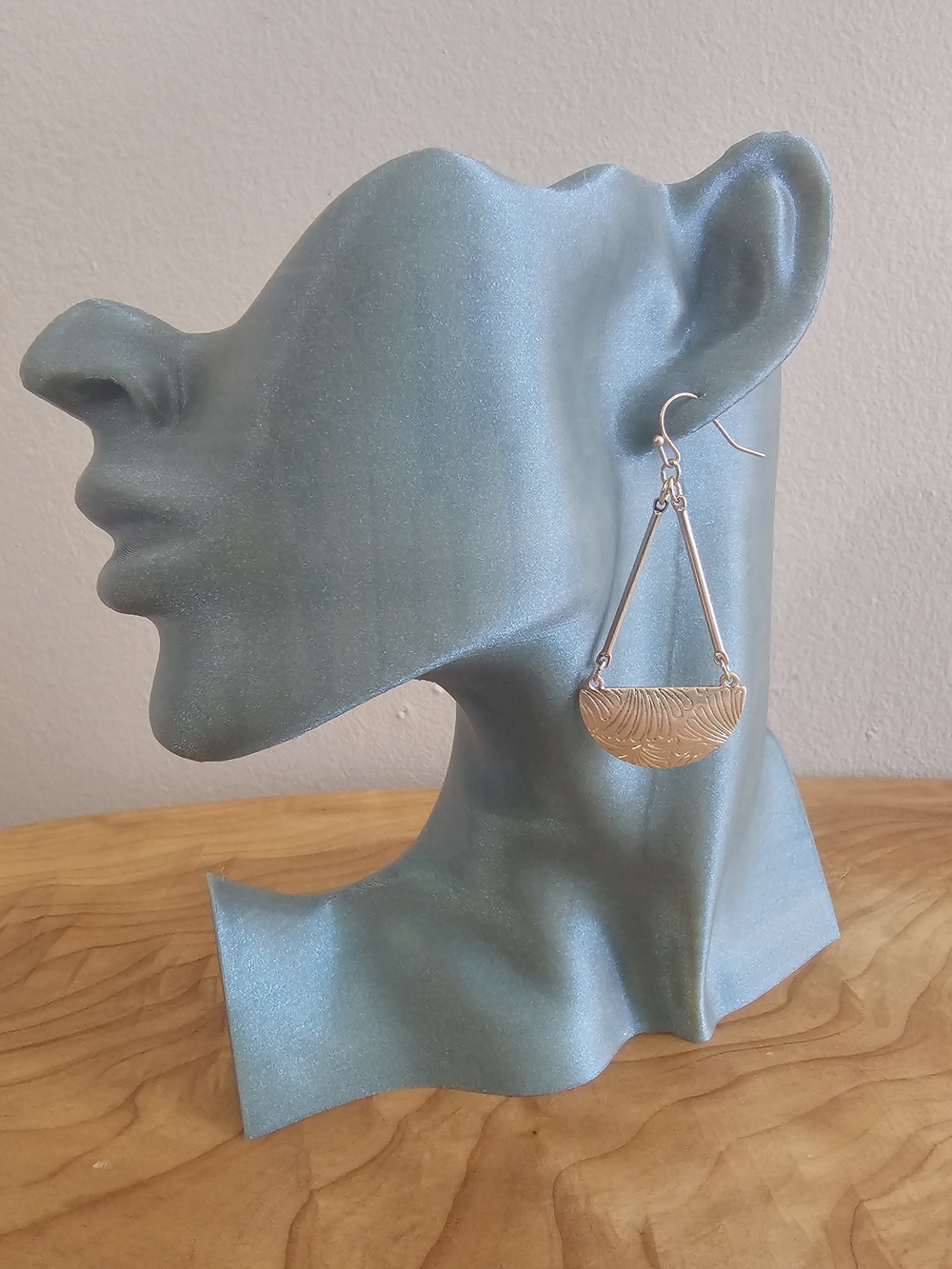 Delicate Half-Moon Drop Earrings - Picture 2 of 5